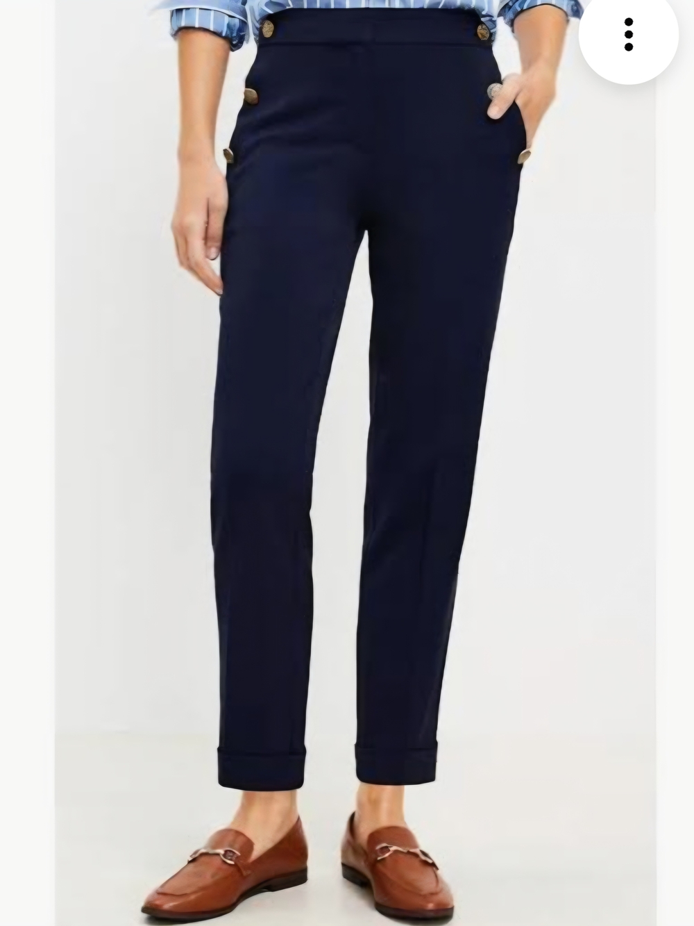 Loft Devin Slim Sailor Pants Size 10 Navy NWT.